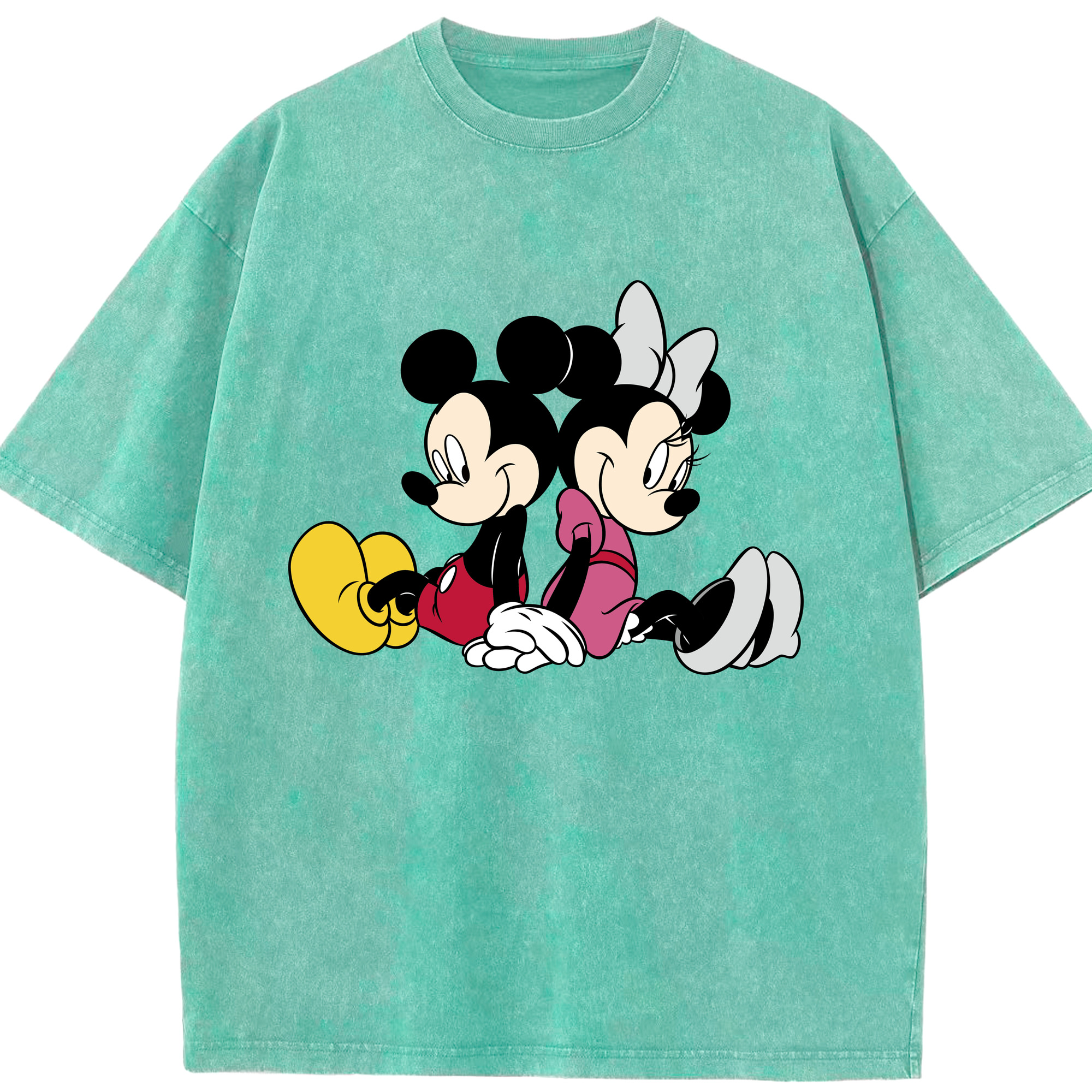 （画像用） ミッキーマウス Mickey Mouse 綿100% ヴィンテージ風 半袖Tシャツ（フロントプリント）